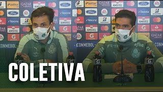TV Palmeiras: coletiva de Raphael Veiga e Abel Ferreira após empate com o Atlético-MG