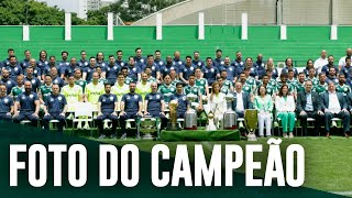Parede lotada: Palmeiras faz a foto oficial do Hendeca; veja os bastidores