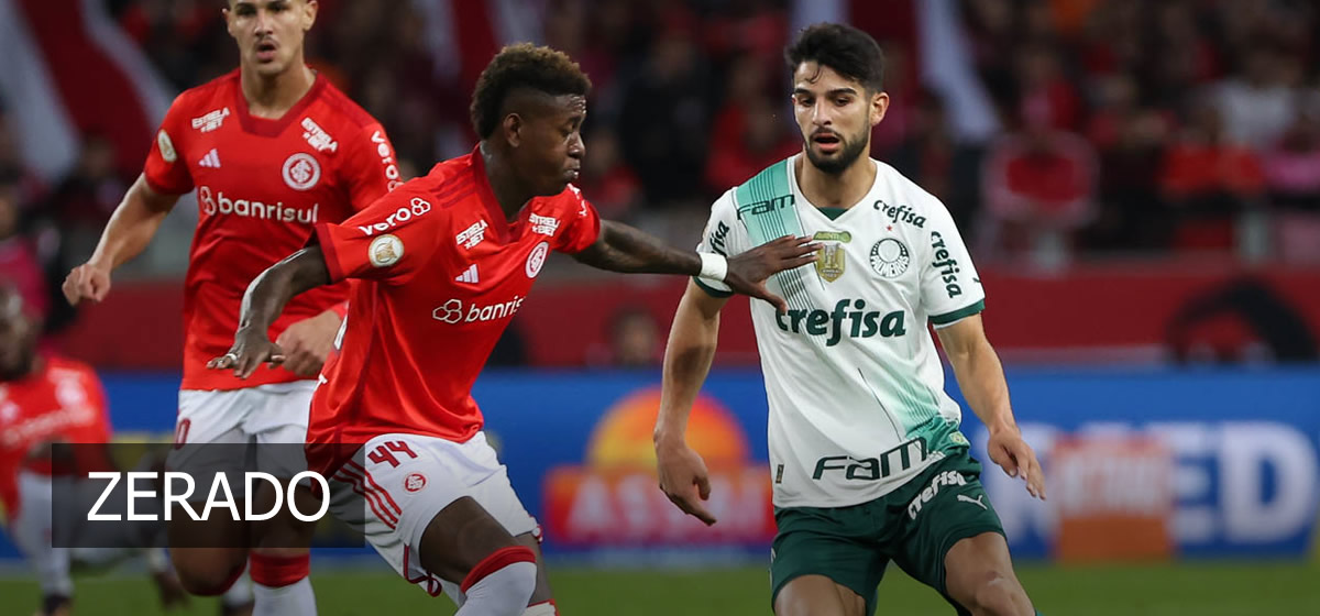 Palmeiras empata com o Internacional e chega a 5 rodadas sem vitória no Brasileirão
