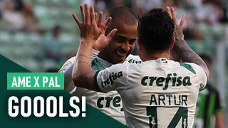 Assista aos gols de Murilo, Rony e Artur contra o América-MG