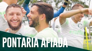 Vídeo: Palmeirenses mostram boa pontaria em treino de finalização