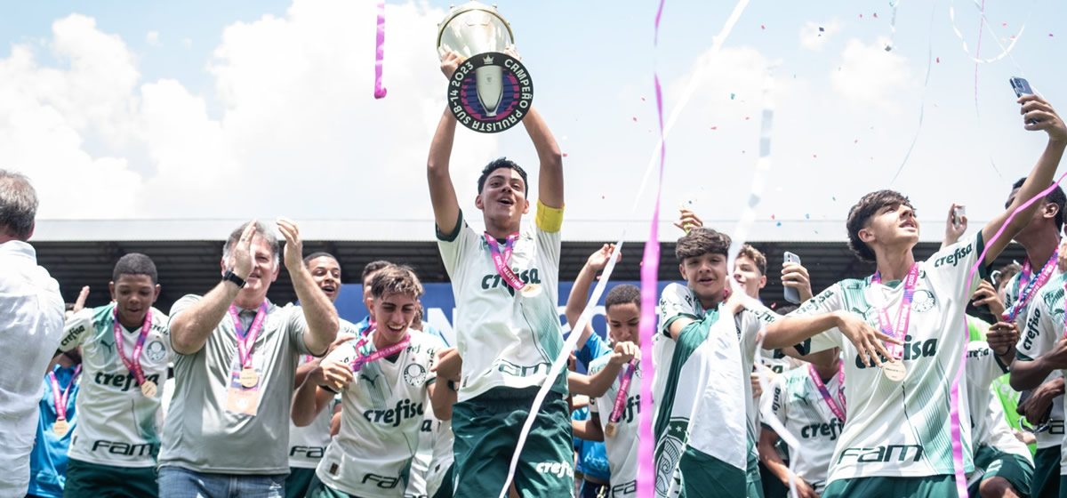 Campeão Paulista Sub-14, Palmeiras faturou o título em 5 das 7 categorias do estadual