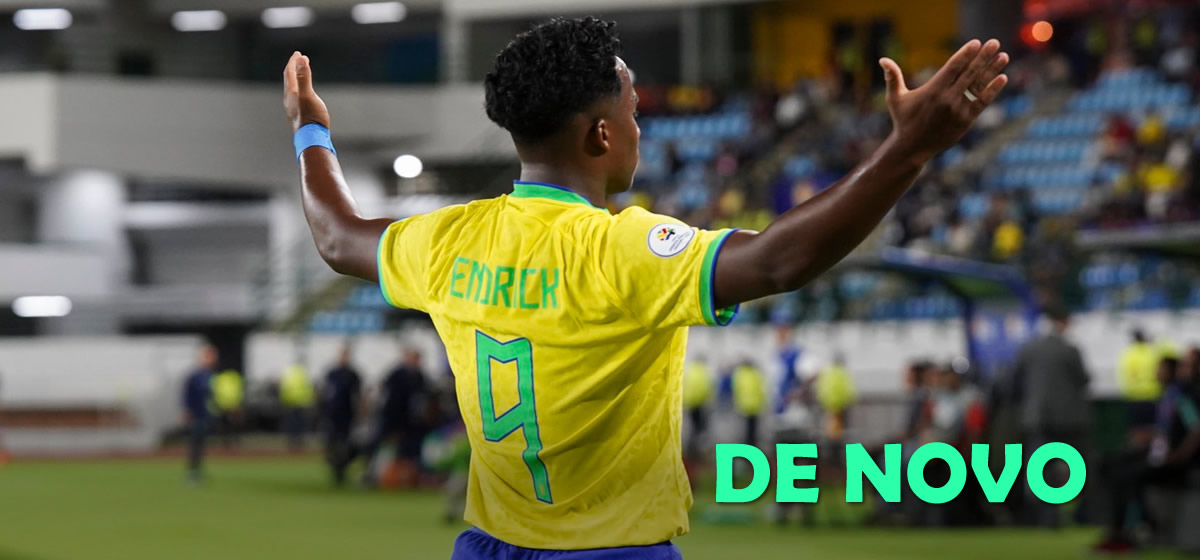 Endrick marca outro gol pelo Brasil no Pré-Olímpico; veja