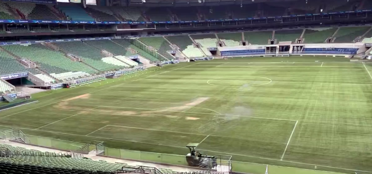 Vídeo: veja o gramado do Allianz Parque em manutenção