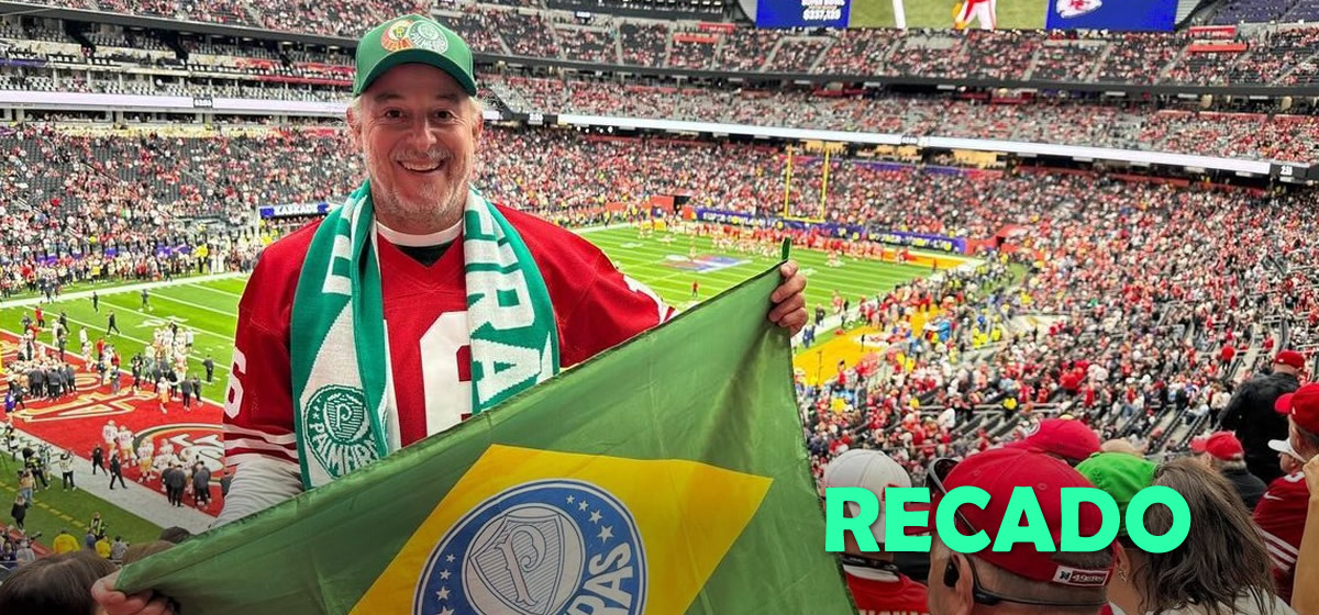 Paulo Nobre vai ao Super Bowl trajado de Palmeiras e detona “Palmeirenses modinha”