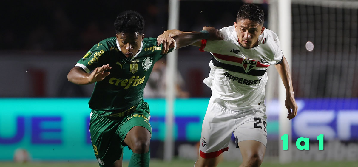 Palmeiras e São Paulo fazem clássico equilibrado e empatam no Morumbi