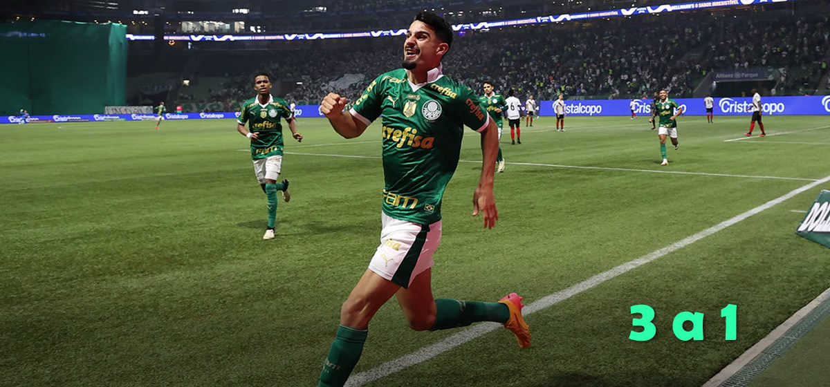 Palmeiras vence o Atlético-GO e assume a vice-liderança do Brasileirão