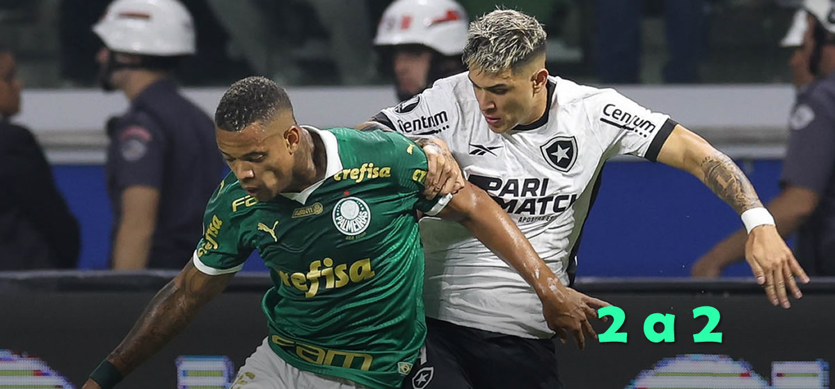 Palmeiras empata com o Botafogo em casa e se despede da Libertadores