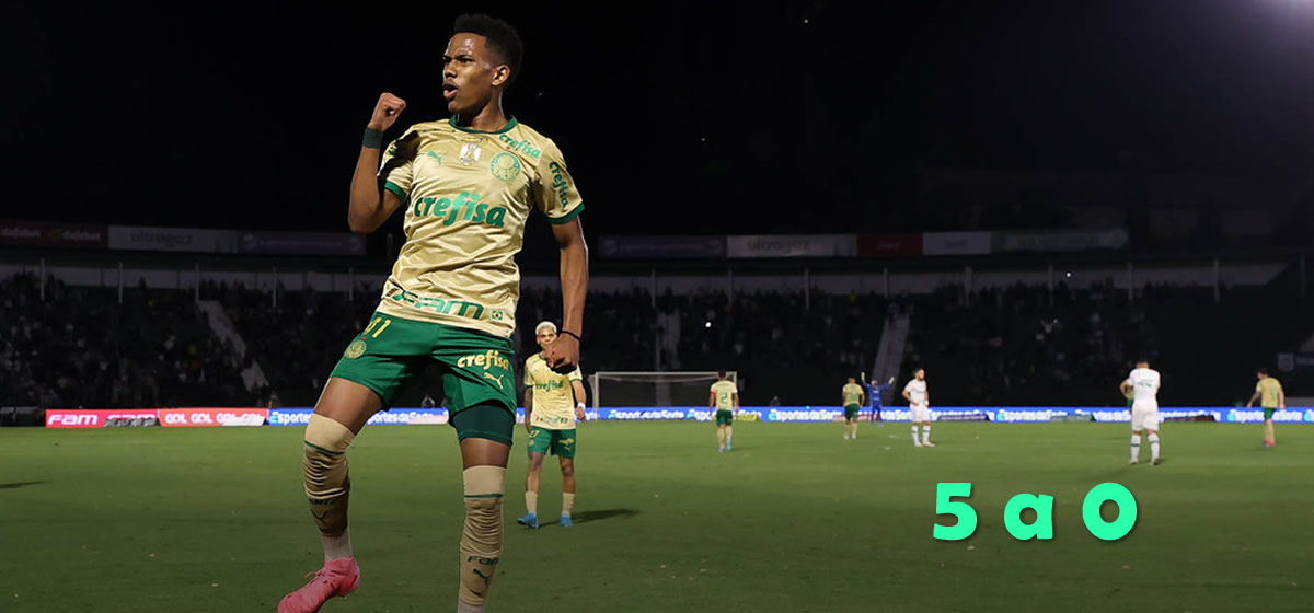 Estêvão brilha e Palmeiras atropela o Cuiabá em Campinas