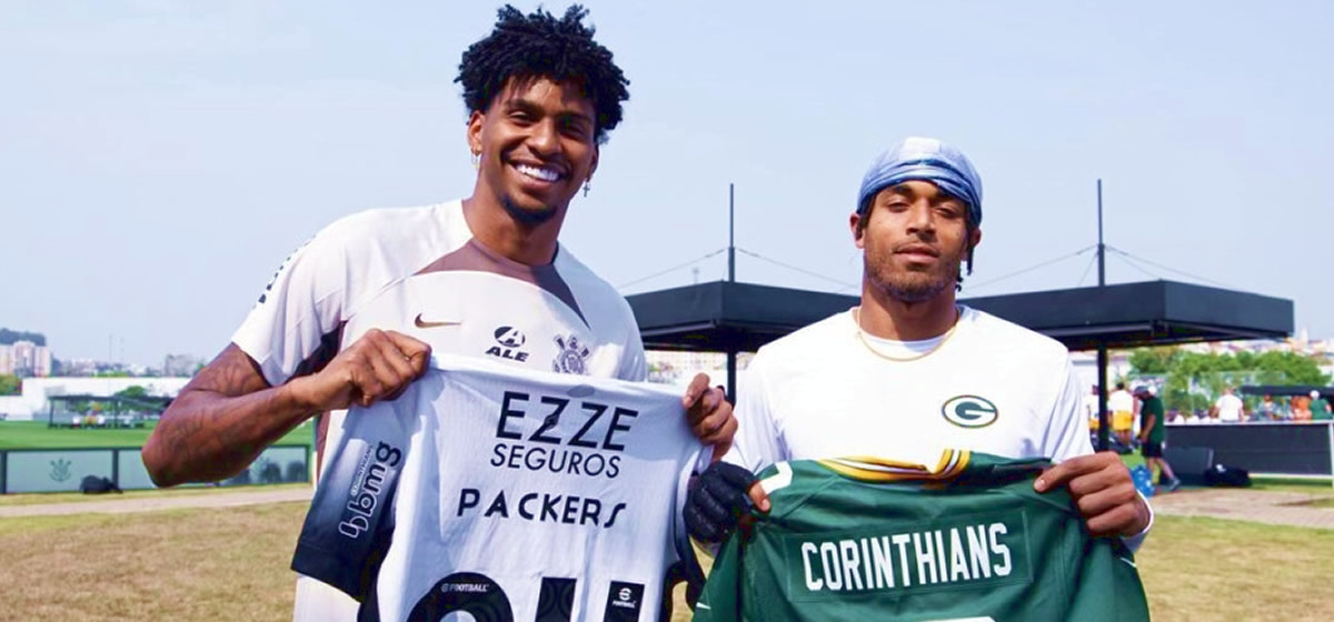 Corinthians ganha camisa verde de time da NFL e Palmeiras tira sarro