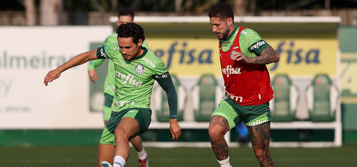 Palmeiras faz treino técnico na Academia; Vitor Reis avança na recuperação