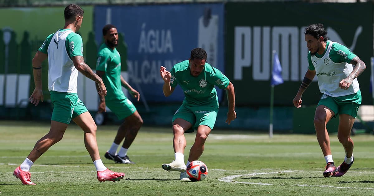 Palmeiras faz treino técnico na véspera do jogo contra o São Paulo; veja provável escalação