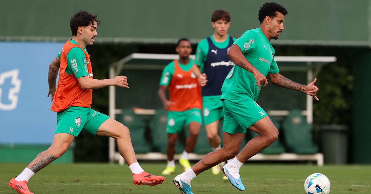 Palmeiras faz treino tático na véspera do jogo contra o Sporting Cristal; Felipe Anderson evolui