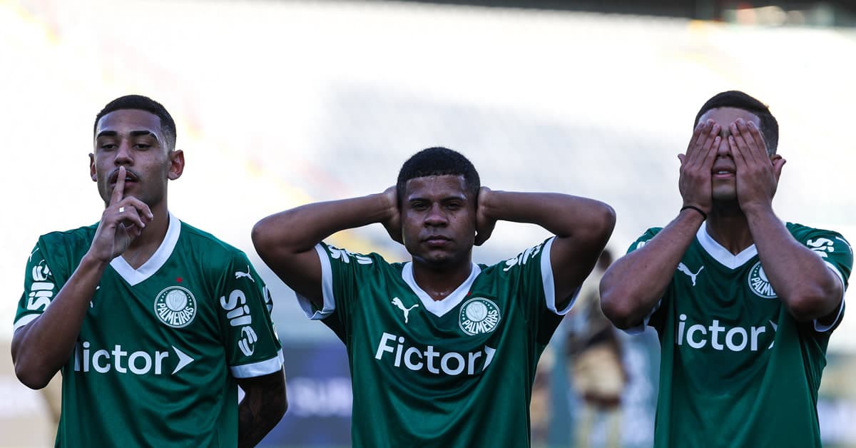 Palmeiras goleia o América-MG e segue líder isolado do Brasileirão Sub-20