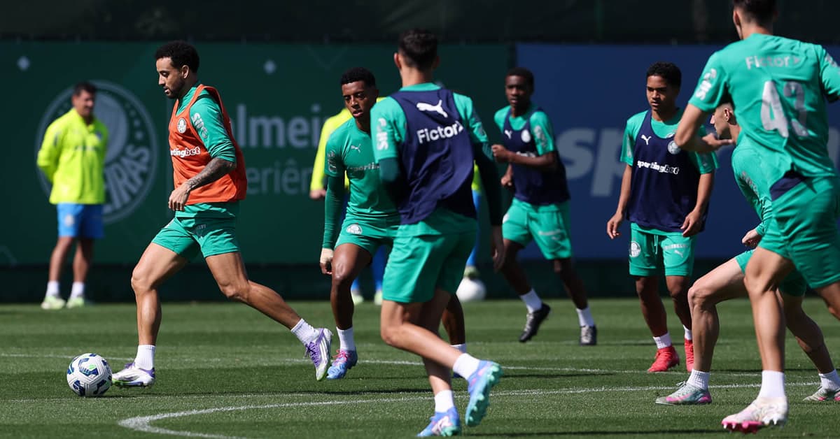 Bruno Fuchs tem edema e Felipe Anderson treina em campo; a quinta-feira do Palmeiras