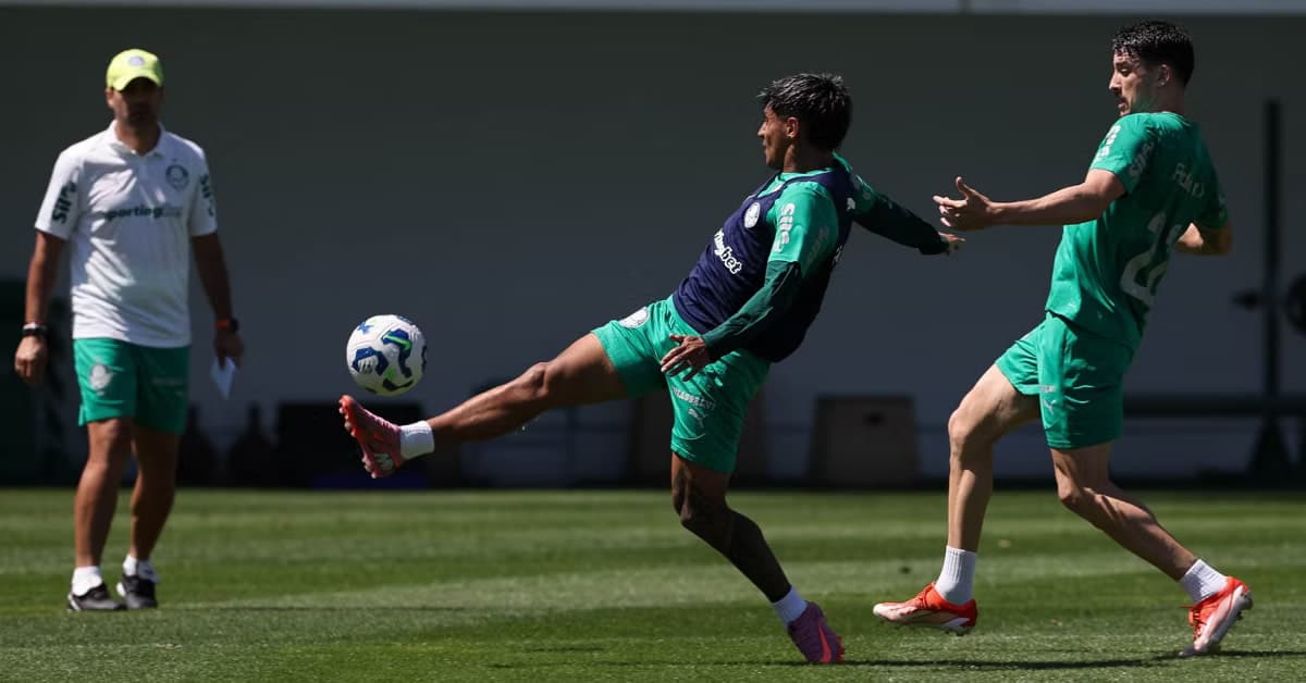 Palmeiras faz treino tático mirando jogo contra o River Plate; Abel poderá repetir o time
