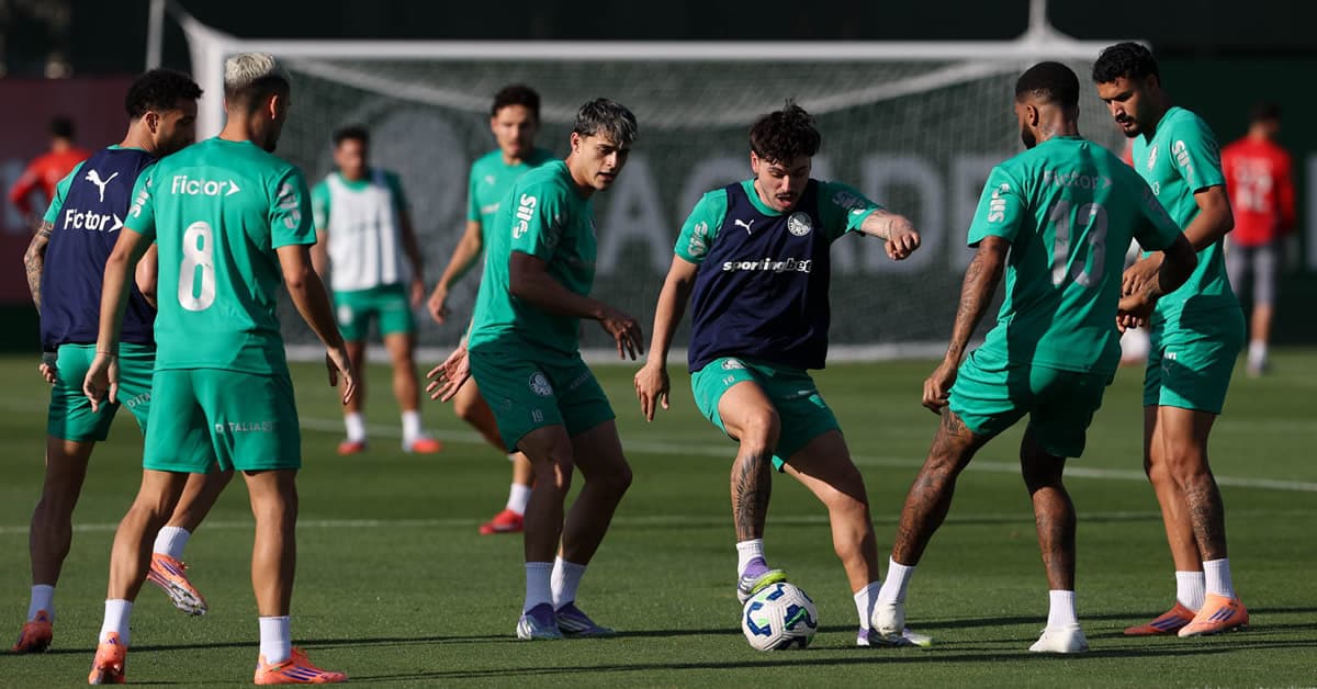 Palmeiras faz treino tático na véspera do jogo contra o Cruzeiro; escalação tem dúvidas