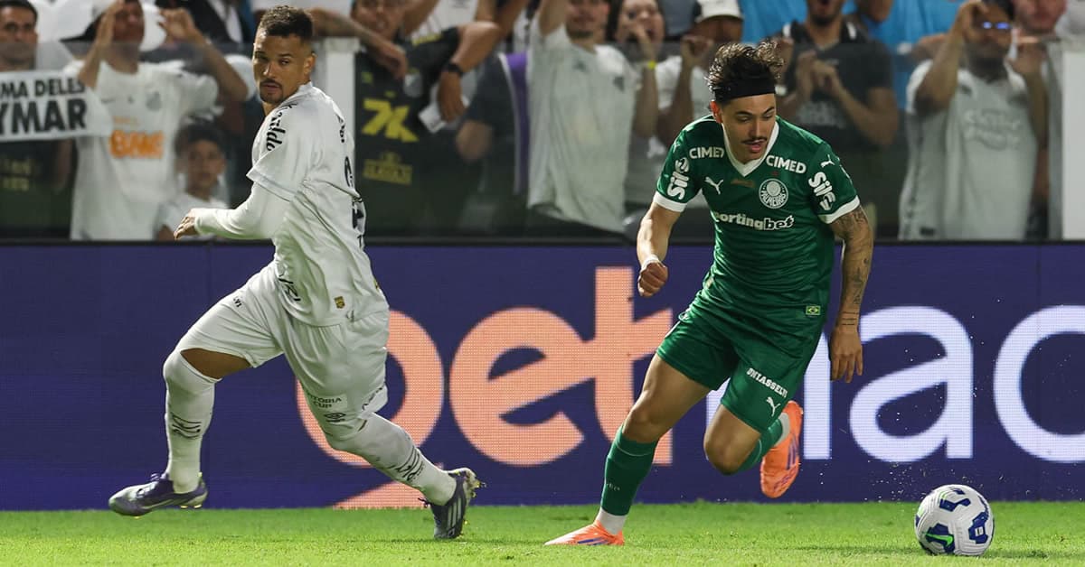 Palmeiras tem pênalti sonegado e perde para o Santos nos acréscimos