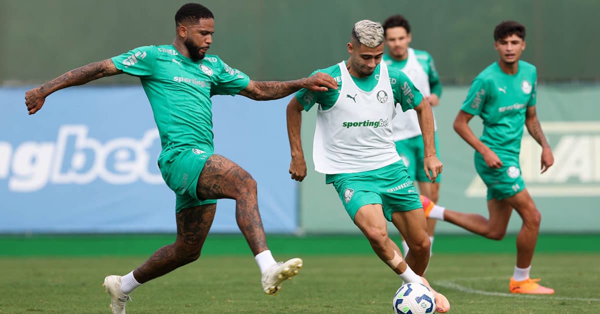 Palmeiras faz treino tático na véspera do jogo contra o Santos; veja provável escalação