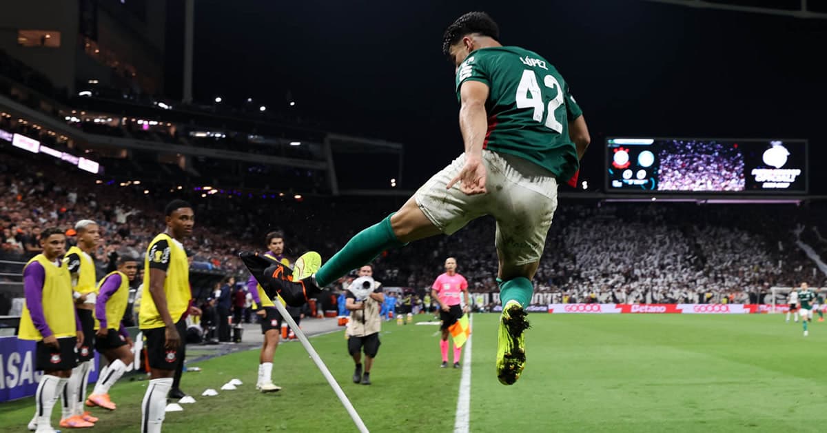 Vídeo: reveja a comemoração de López que revoltou os corintianos