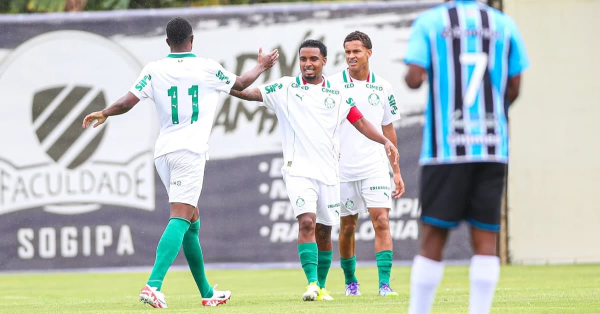 Palmeiras estreia no Brasileirão Sub-20 com goleada sobre o Grêmio