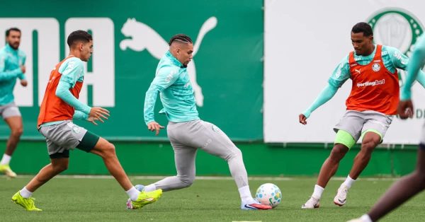 Palmeiras faz treino tático na véspera do jogo contra o Cruzeiro; veja provável escalação