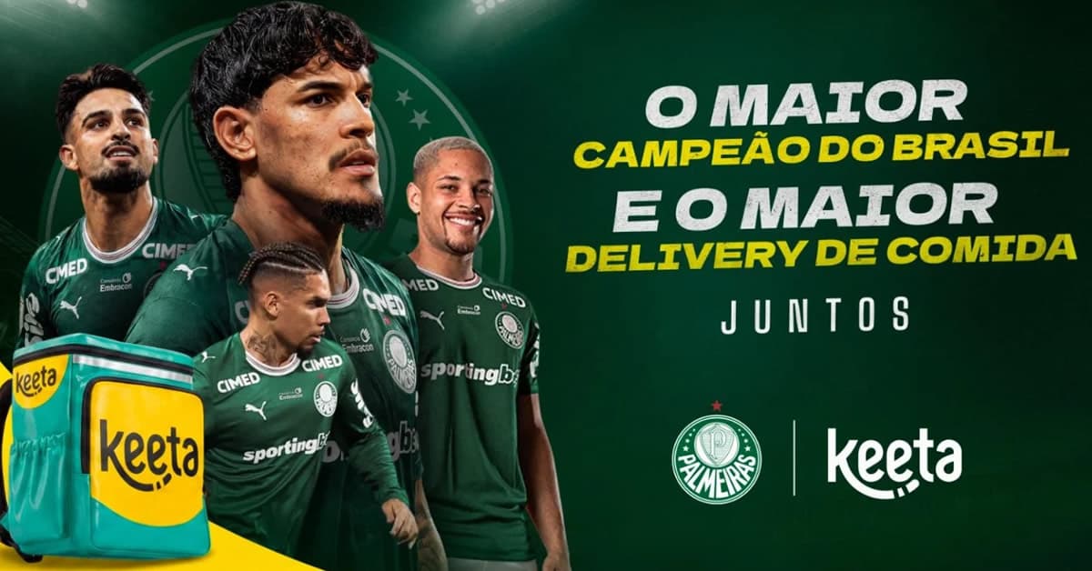 Palmeiras fecha patrocínio com Keeta, maior delivery de comida do mundo