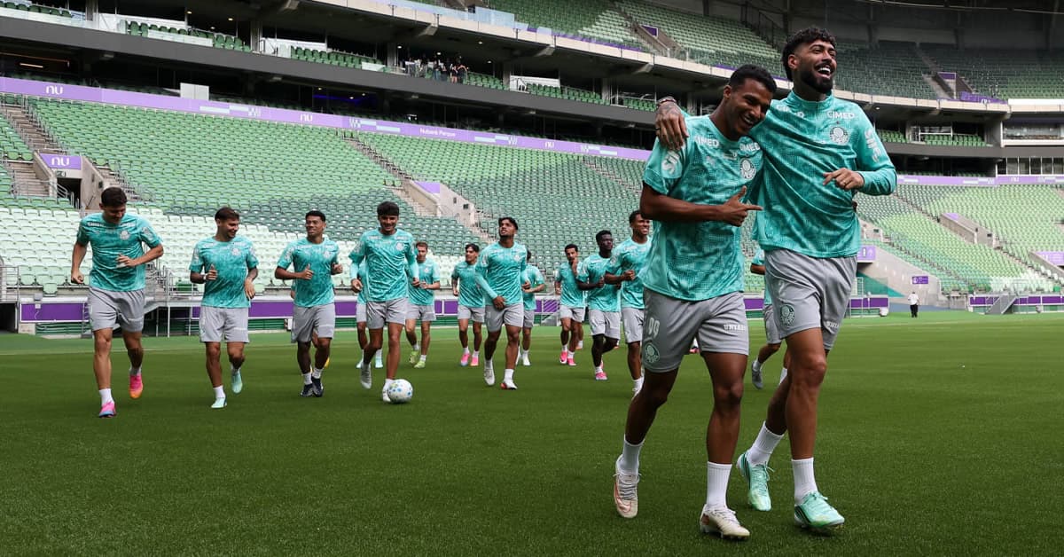 Palmeiras treina no Nubank Parque antes de enfrentar o Bahia; veja provável escalação